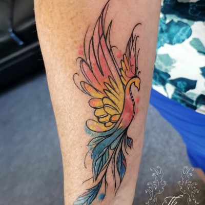 Tatuaj pasare watercolor